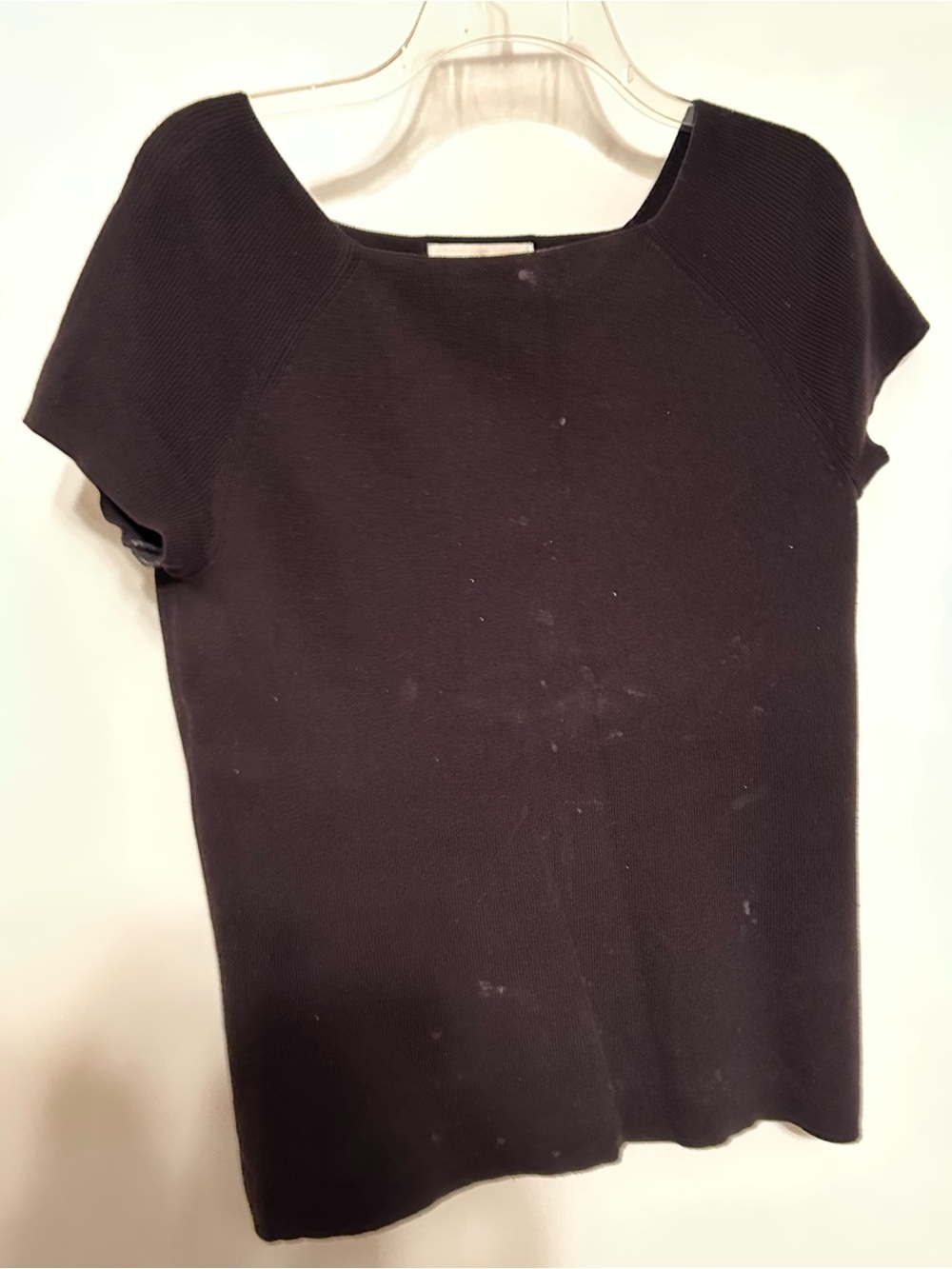 Casual Corner Black Short-Sleeve Knit Top
